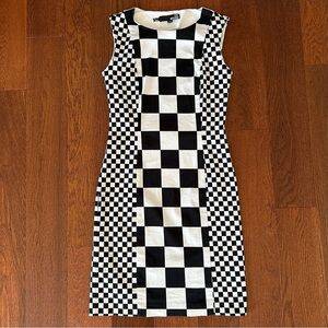 Love Moschino Checked Sleeveless Dress Bodycon Pop Art Dress